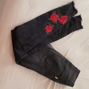 Black Jean's with flower patches